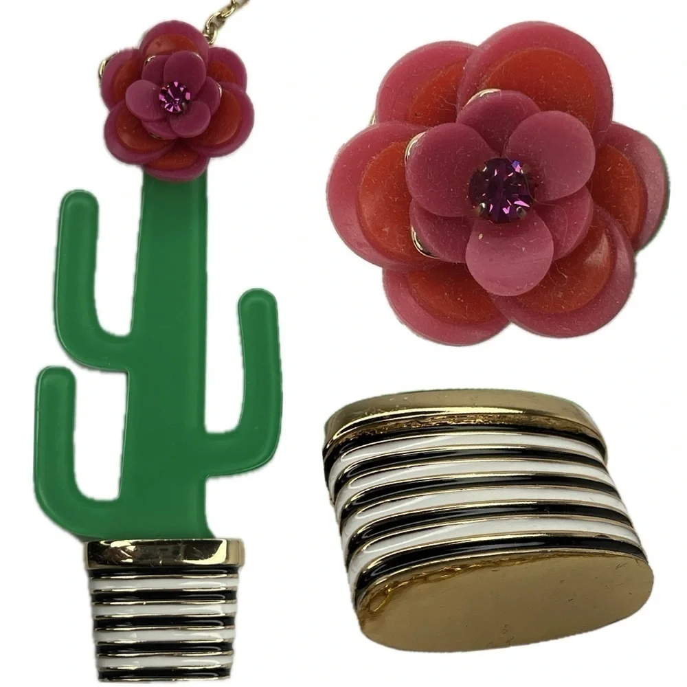 Kate Spade Scenic Route Cactus Acrylic Rare Novelty Necklace